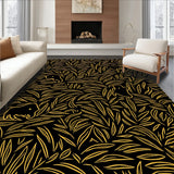 Feline Botanical Decorative Floor Covering(Black)