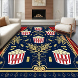 Nostalgic Snack Circular Flooring Entertainment Hub Accent(Red)