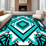 Art Interlocking Chevron Motif with Contrasting Frame (Turquoise)