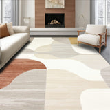 Patio Abstract Beige Design with Weather Resistant Style(Beige)