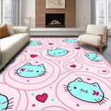 Whimsical Cartoon Feline Parade with Playful Paws Motif(Pink)