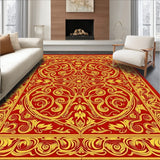 Autumn Harvest Swirl Decorative Shag with Vibrant Motifs(Red)