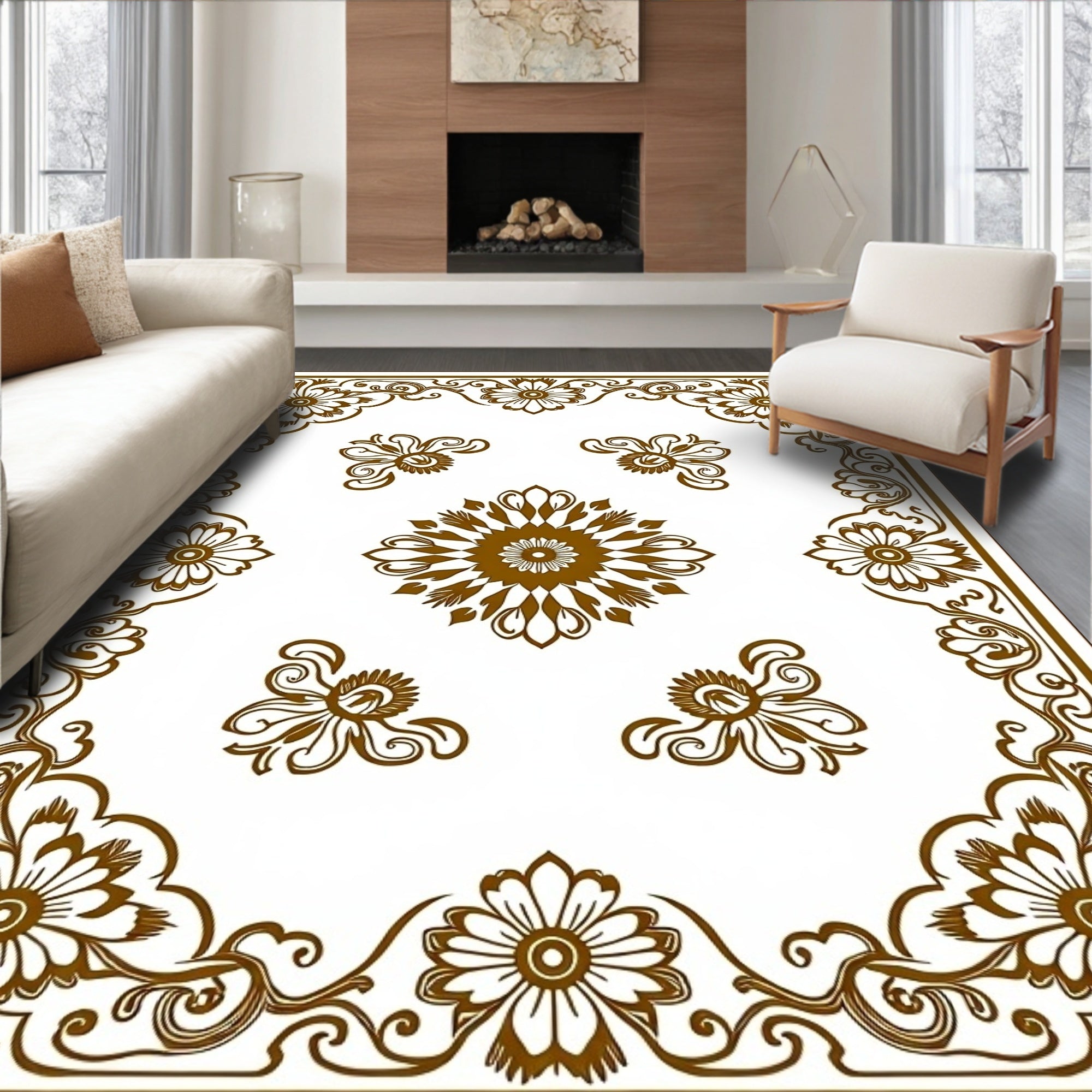 Floral Medallion Vintage Heritage Tapestry (Brown) - ODIKA