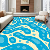 Abstract Waves and Pebble Dots in Playful Cascade Formation (Blue)
