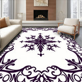 Elegant Damask Inspired Swirls with Flourished Curves and Foliage (Purple)