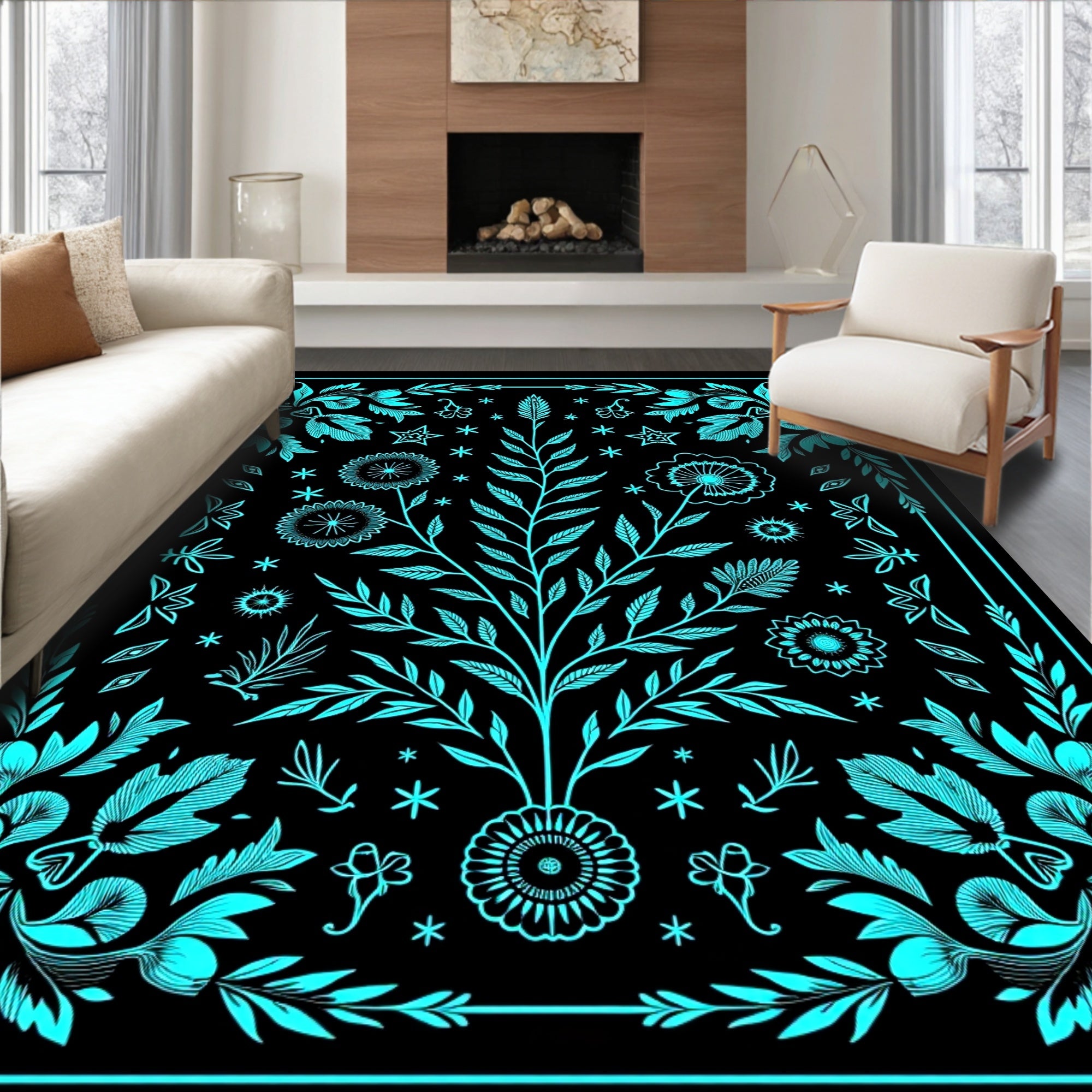 Enchanted Botanical Garden With Mystical Floral (Black) - ODIKA