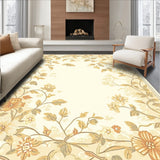 Sophisticated Ornamental Botanical Print in Warm Cream and Beige(Beige)