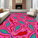Abstract Feathered Swirl with Lively Festive Accents(Pink)