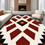 Abstract Southwestern Kilim with Layered Angular Shapes(Ivory)