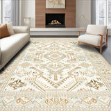 Ivory Beige Tribal Runner Loop Pile Area(Beige)