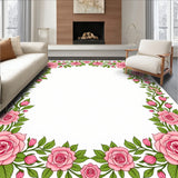 Blooming Rose Garden Tapestry With Elegant Floral Arrangement(Pink)