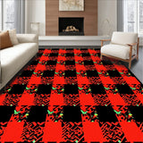 Buffalo Checkered Pinecone Motif with Festive Winterberry Accents(Red)