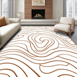 Abstract Wave Motif Featuring Smooth Curves and Muted Hues(Brown)