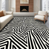 Urban Jungle Stripe Illusion with Abstract Motion(Black)