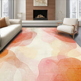 Peach Mist Non Slip Artistic Watercolor Swirl(Beige)