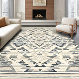 Bhalil Diamond Geometric Area With Berber Inspired Tribal Design(Beige)