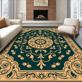 Paisley Medallion Ornate Traditional Office Design (Green)