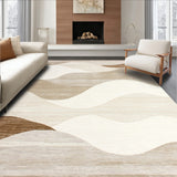 Earthy Tone Area with Abstract Wave(Beige)