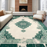 Ultra Soft Area Rug, Non Slip, Stain Resistant, Washable Area Rugs for Living Room, Bedroom, Oriental Distressed Floral(Green)