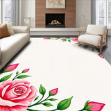 Rose Garden Motif Slip Resistant Corridor Lightweight (Pink)