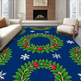 Festive Holly Wreath with Snowflake Motifs Holiday Decorative(Blue)