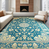 Heritage Medallion Area with Oceanic Flourish and Beige Vintage Motifs(Blue)