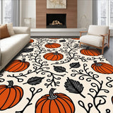 Haunted Autumn Harvest Pumpkin Patch Half Moon Entry with Spiders(Orange)