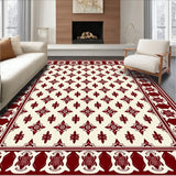 Elegant Lattice Featuring Delicate Floral Insets (Burgundy)