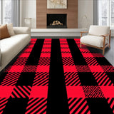 Christmas Checkered Welcome Displaying Crisscross Line Formation(Red)