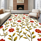 Autumnal Vines Interlocking with Rustic Floral Accents(Red)