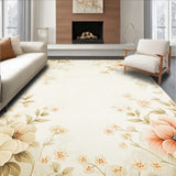 Floral Serenity Beige Elegant Bath Non Slip Shower(Ivory)