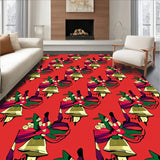 Festive Jingle Bell Cascade Half Moon Doormat Semi Circle Entry(Red)