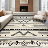 Boho Luxe Area with Tribal Chevron Stripes and Artistic Contrast Design(Black)