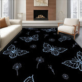 Nocturnal Winged Elegance Boho Insect Floral Artistic Decorative (Black)