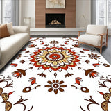 Burst Corridor with Ornate Floral Medallions (Red)