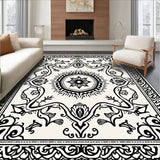 Andalusian Trellis Medallion with Distressed Boho Accents(Black)