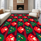 Contemporary Festive Interlocking with Abstract Ornament Accents(Red)