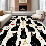 Ultra Soft Area Rug, Non Slip, Stain Resistant, Washable Area Rugs for Living Room, Bedroom, Cat Bathroom Rug Mat(Black)