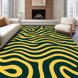 Abstract Ripple Wave Design with Contrasting Golden Highlights(Yellow)