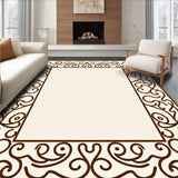 Grecian Scroll Motif Interlaced Network Artisanal Crafted(Brown)