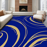 Swirling Fluid Motion Design with Precious Metal Inlays Artistic Style(Blue)