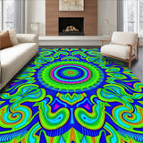 Kaleidoscope Passage with Multi Hued Fractal Spirals (Green)