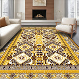 Unique Geometric With Rich Browns And Mustard Yellow Accents(Yellow)