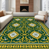 Haze Mosaic Interlocking Trellis with Botanical Medallion Motifs(Green)