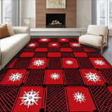 Heritage Checkered Grid with Frosted Starburst Embellishments(Red)