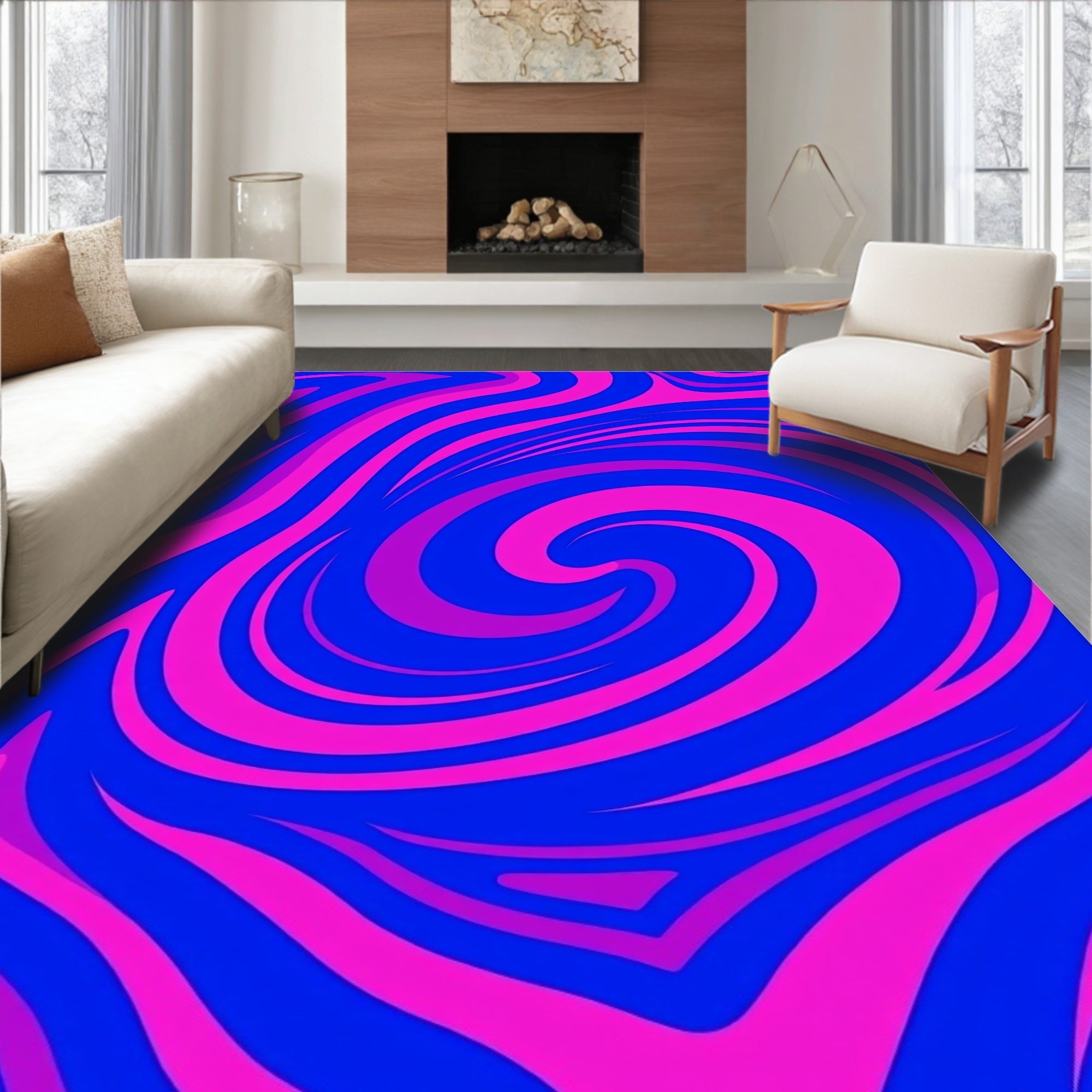 Cosmic Swirl with Gradient Fade Design Contemporary Abstract (Pink) - ODIKA