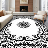 Floral Medallion with Symmetrical Branch Network(Black)