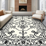 Ornate Scroll Medallion with Intricate Flourish Details(Black)