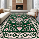 Vintage Floral Medallion with Intricate Lotus Embellishments (Green)