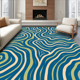 Abstract Wave Inspired with Fluid Shapes and Accent Details (Blue) - ODIKA